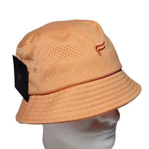 Fabletics Mesh Bucket Hat OS Orange Breathable Lightweight Packable Outdoors NEW
